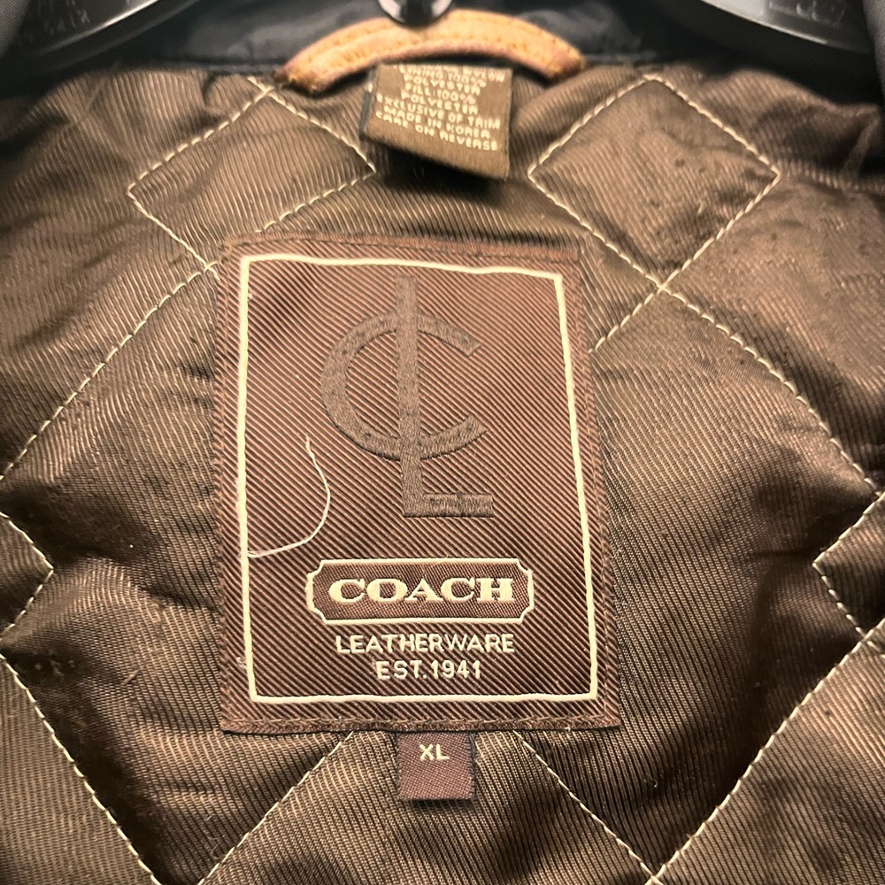 Coach Black Field Jacket with Brown Lining